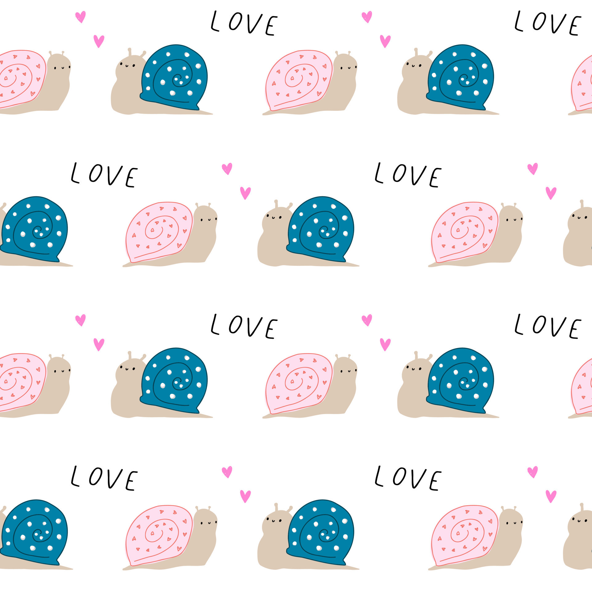Cute doodle baby snails, white seamless love pattern, minimalist hand drawn hearts. Summer texture, textiles, children wallpaper. 7875323 Vector Art at Vecteezy Cute doodle baby snails, white seamless love pattern, minimalist hand drawn hearts. Summer texture, textiles, children wallpaper. 7875323 Vector Art at Vecteezy