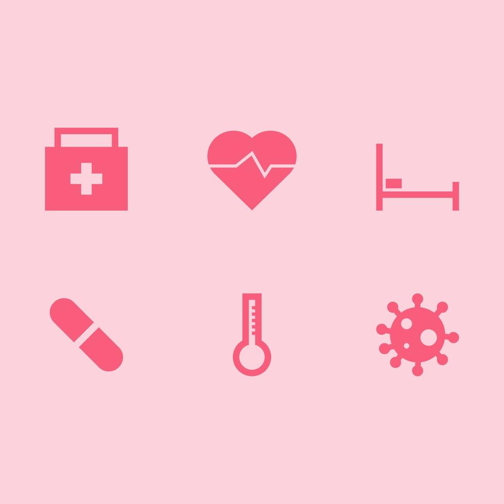 Medical vector icons concept. There are six icons about health care for your design.