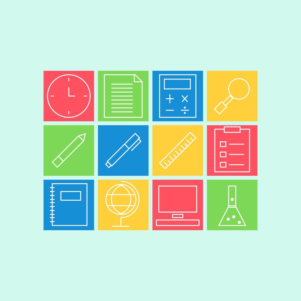 Set of line school and education icons. Vector illustration for your design.