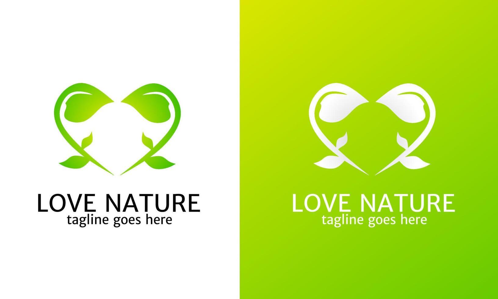 ilustración vectorial gráfico de plantilla logo simple amor naturaleza vector