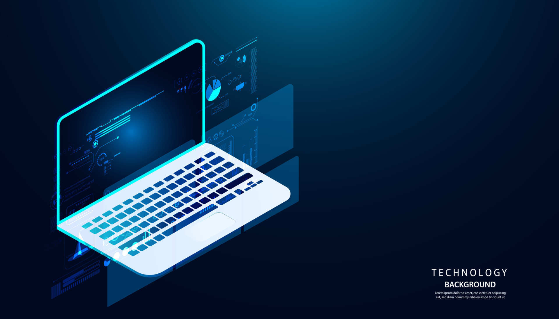 Abstract laptop concept communication processing analysis come out as a ...