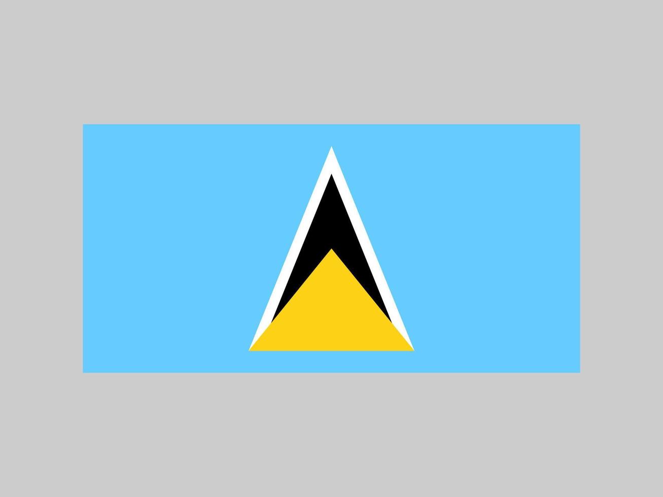 Saint Lucia flag, official colors and proportion. Vector illustration.