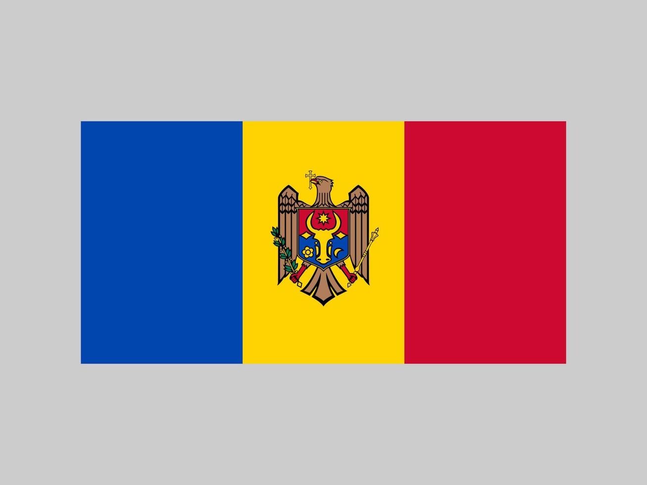Moldova flag, official colors and proportion. Vector illustration.