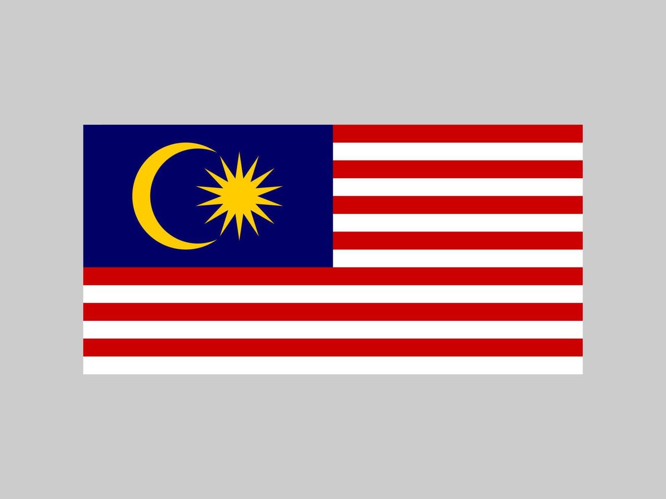 Malaysia flag, official colors and proportion. Vector illustration.