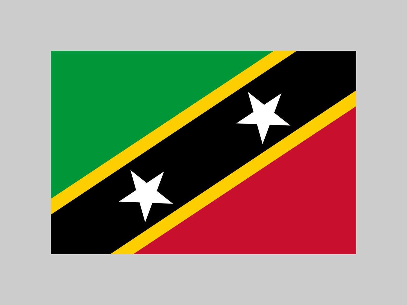 Saint Kitts and Nevis flag, official colors and proportion. Vector illustration.