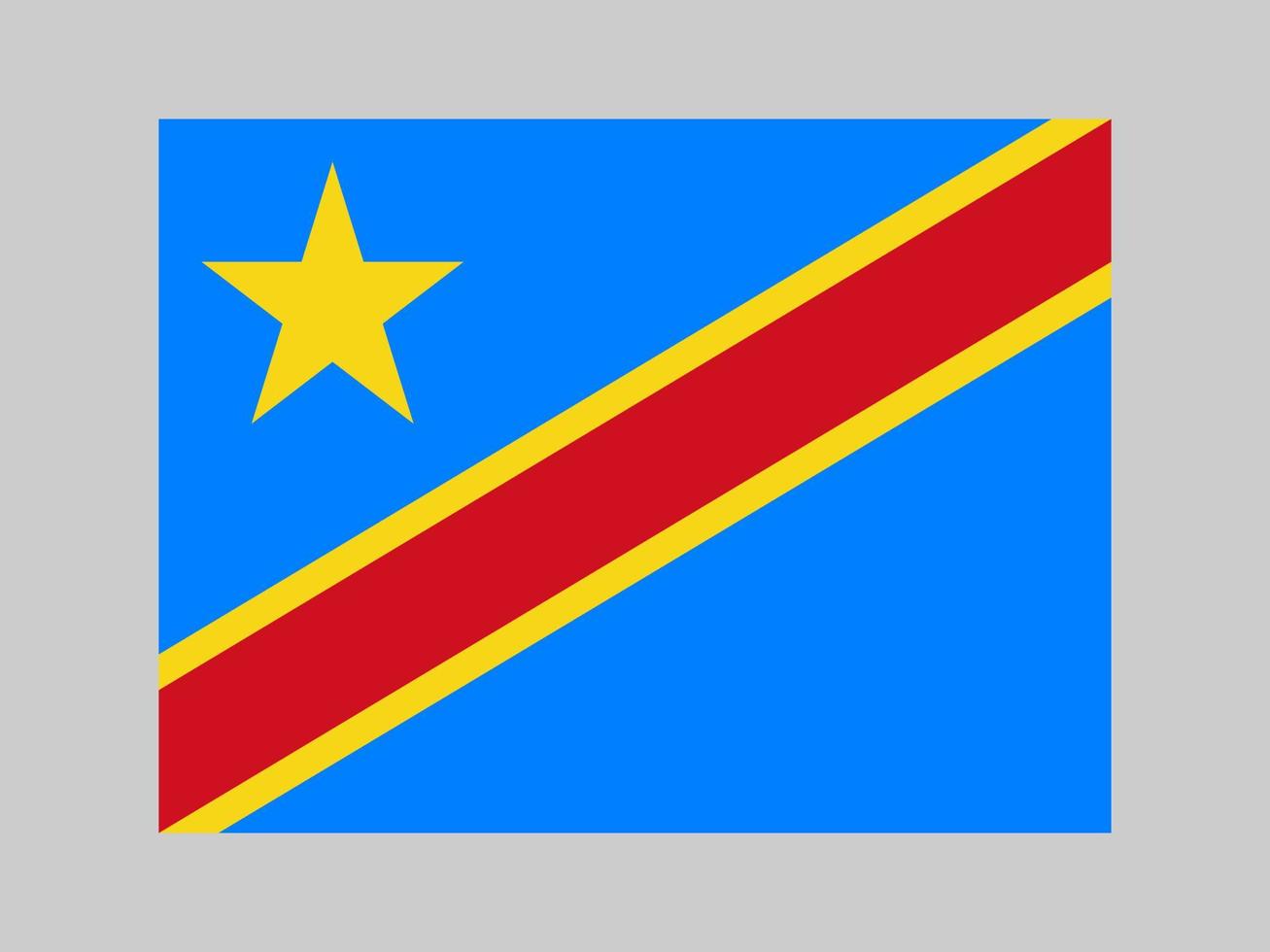 Democratic Republic of the Congo flag, official colors and proportion. Vector illustration.