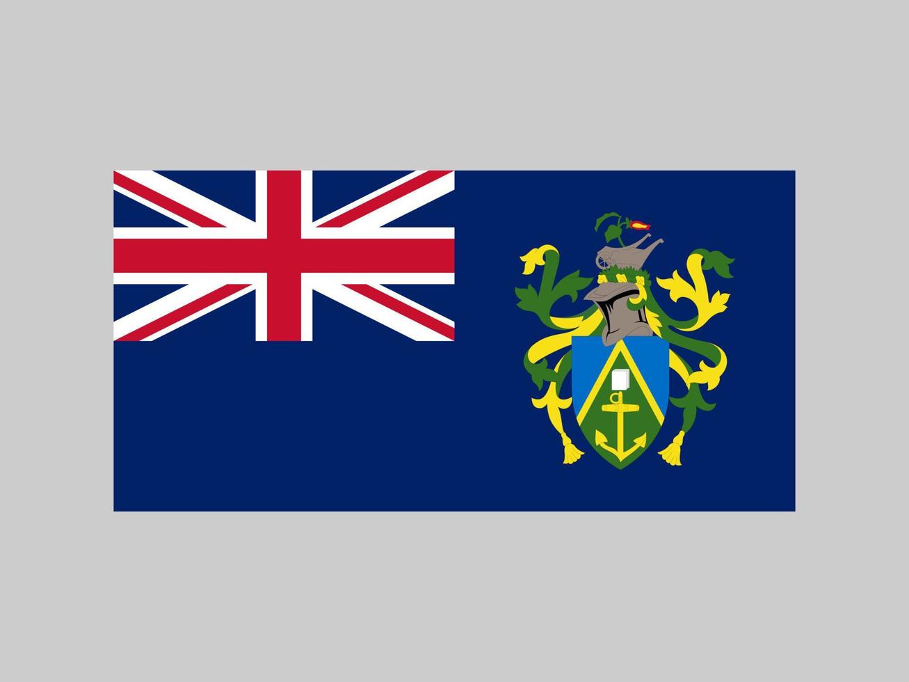 bandera de las islas pitcairn, colores oficiales y proporción. ilustración vectorial vector