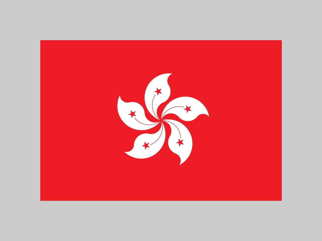 bandera de hong kong, colores oficiales y proporción. ilustración vectorial vector