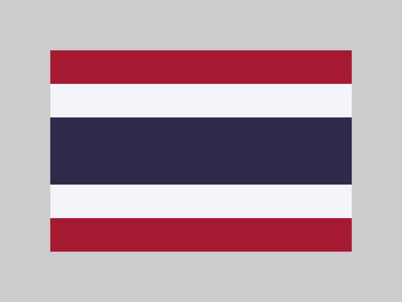bandera de tailandia, colores oficiales y proporción. ilustración vectorial vector