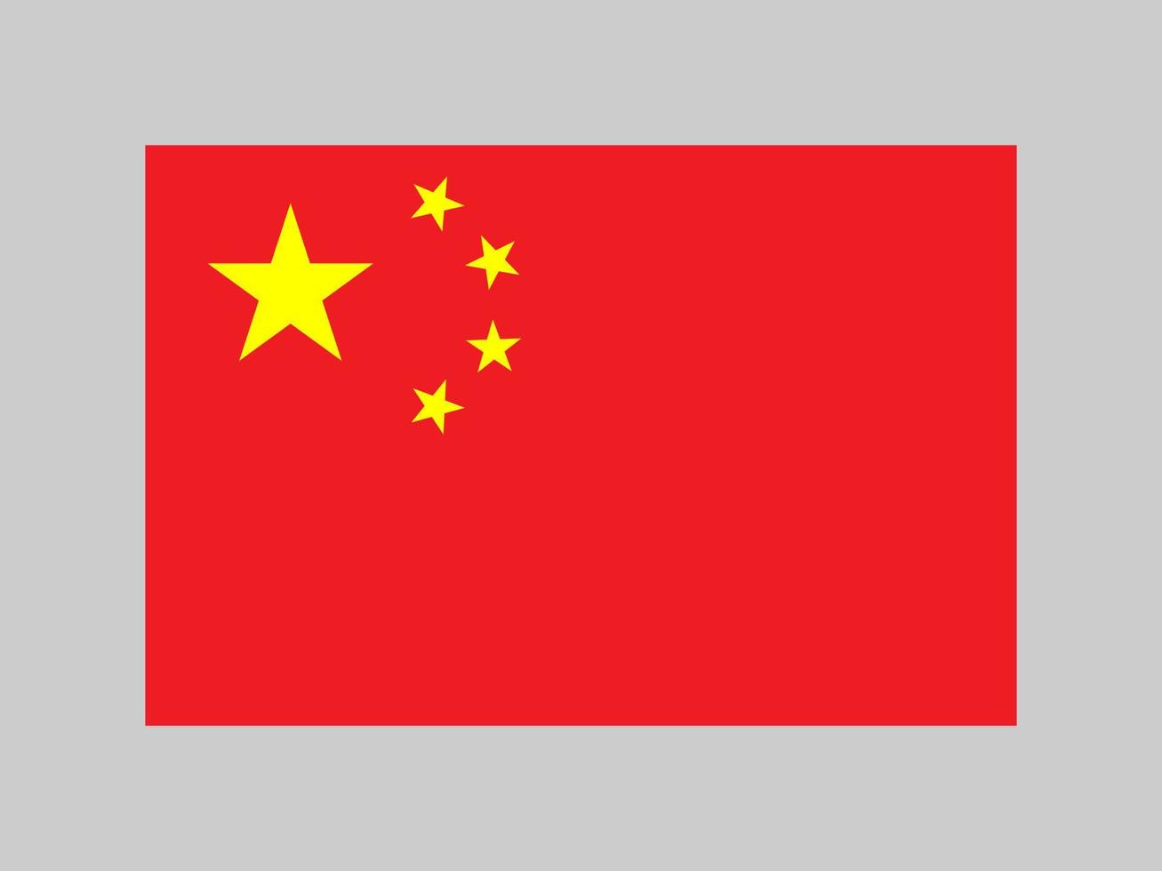 China flag, official colors and proportion. Vector illustration.