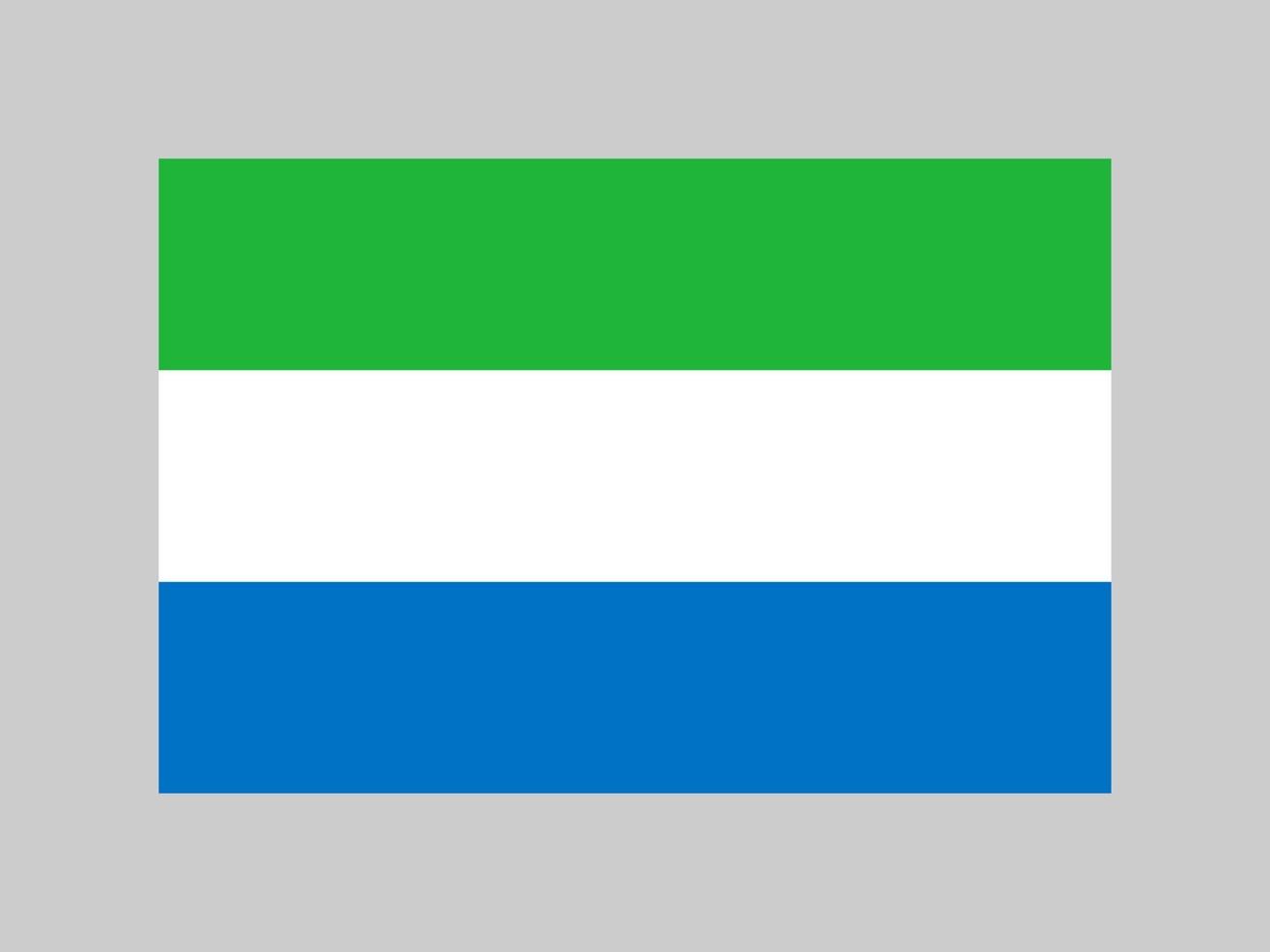 Sierra Leone flag, official colors and proportion. Vector illustration.