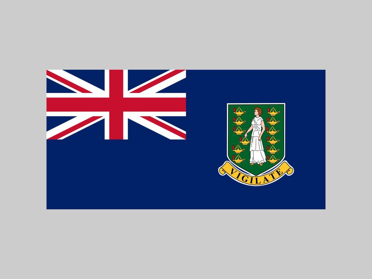 British Virgin Islands flag, official colors and proportion. Vector illustration.