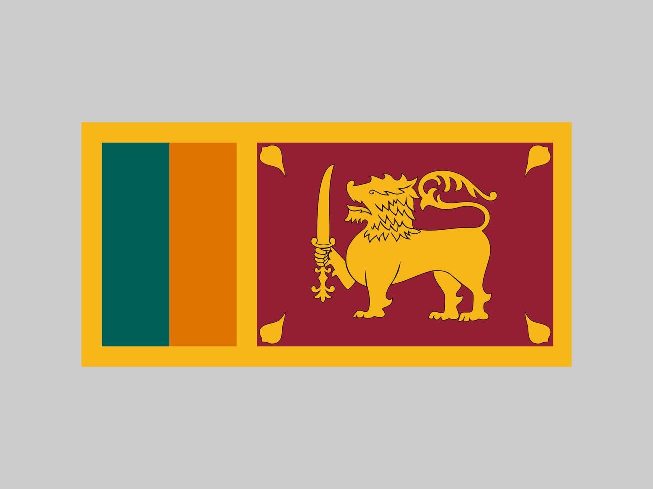 bandera de sri lanka, colores oficiales y proporción. ilustración vectorial vector