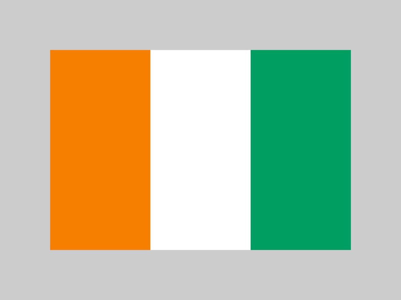 Ivory coast flag, official colors and proportion. Vector illustration.