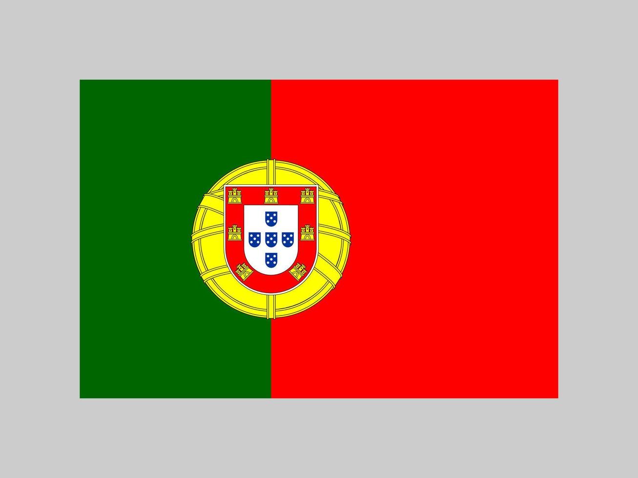 Portugal flag, official colors and proportion. Vector illustration.