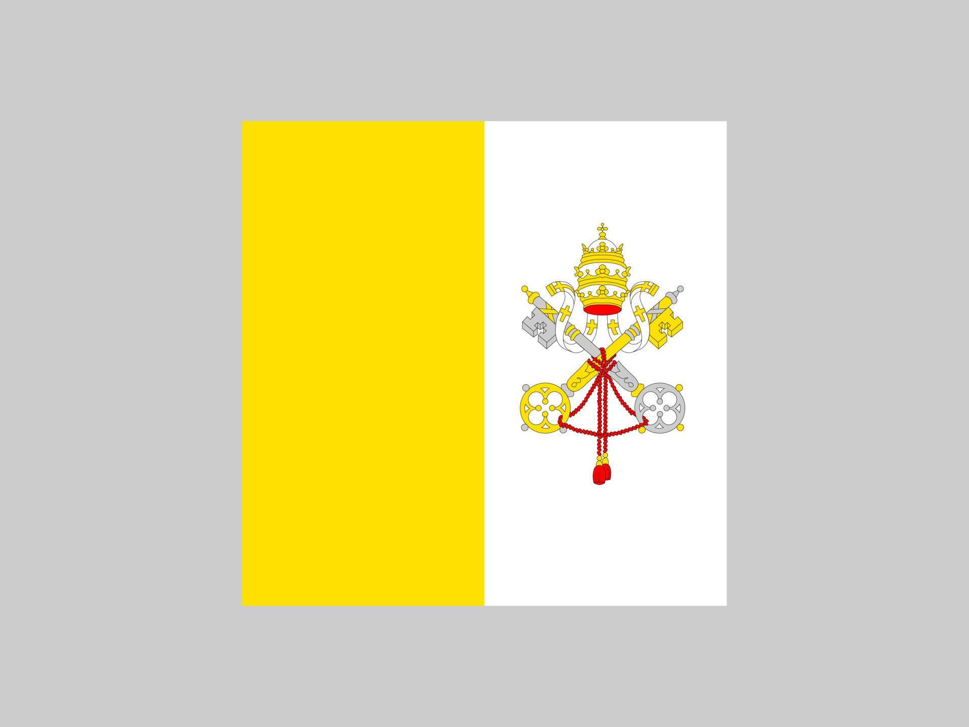 bandera de la ciudad del vaticano, colores oficiales y proporción. ilustración vectorial 7875694