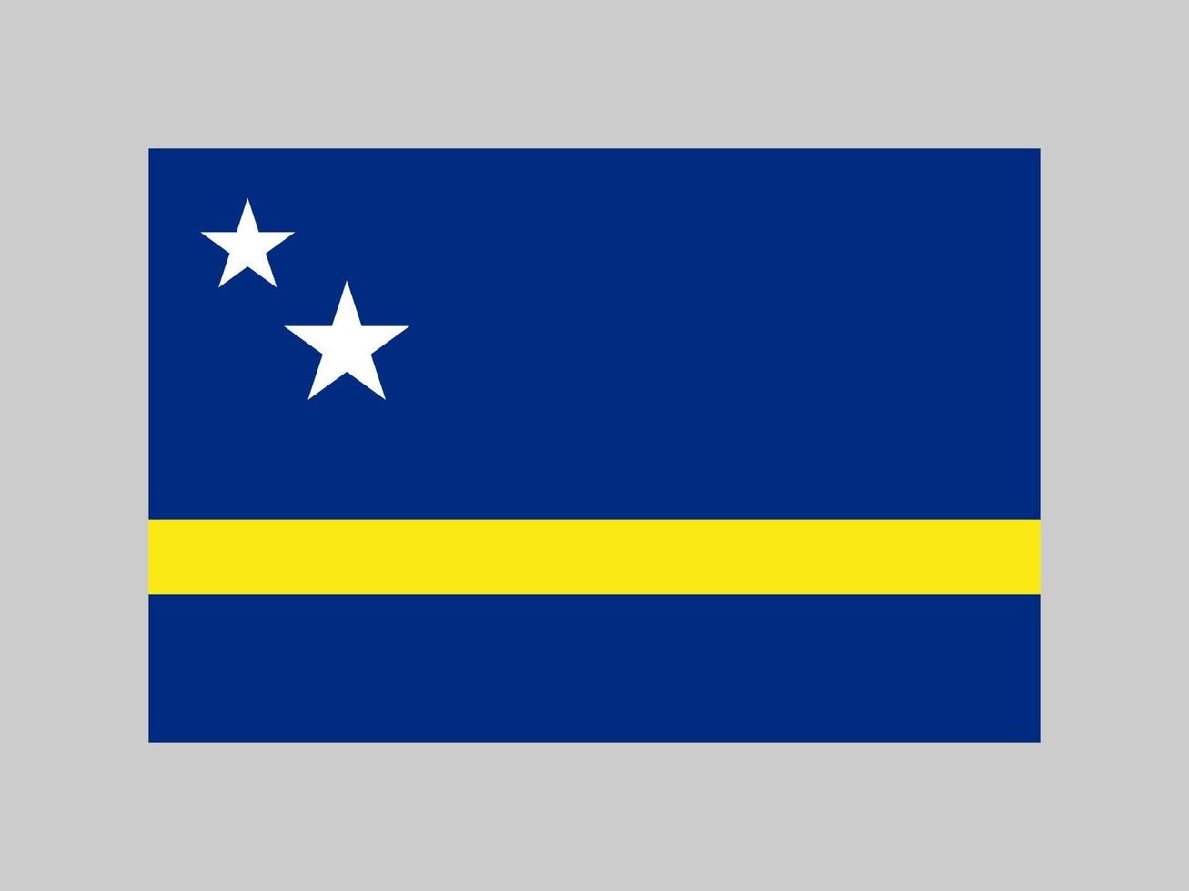 Curacao flag, official colors and proportion. Vector illustration.