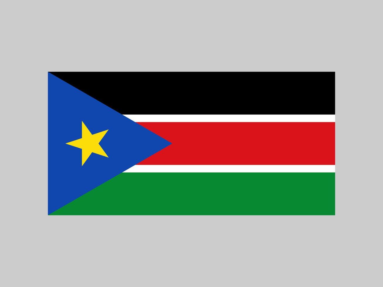 South Sudan flag, official colors and proportion. Vector illustration.