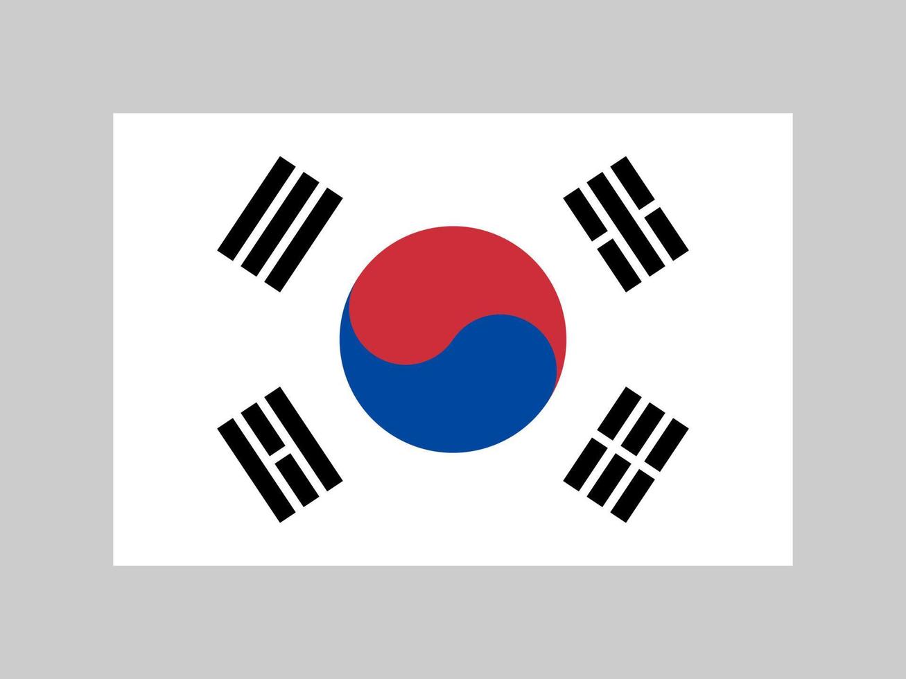 South Korea flag, official colors and proportion. Vector illustration.