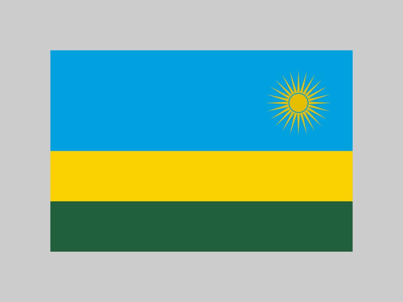 Rwanda flag, official colors and proportion. Vector illustration.