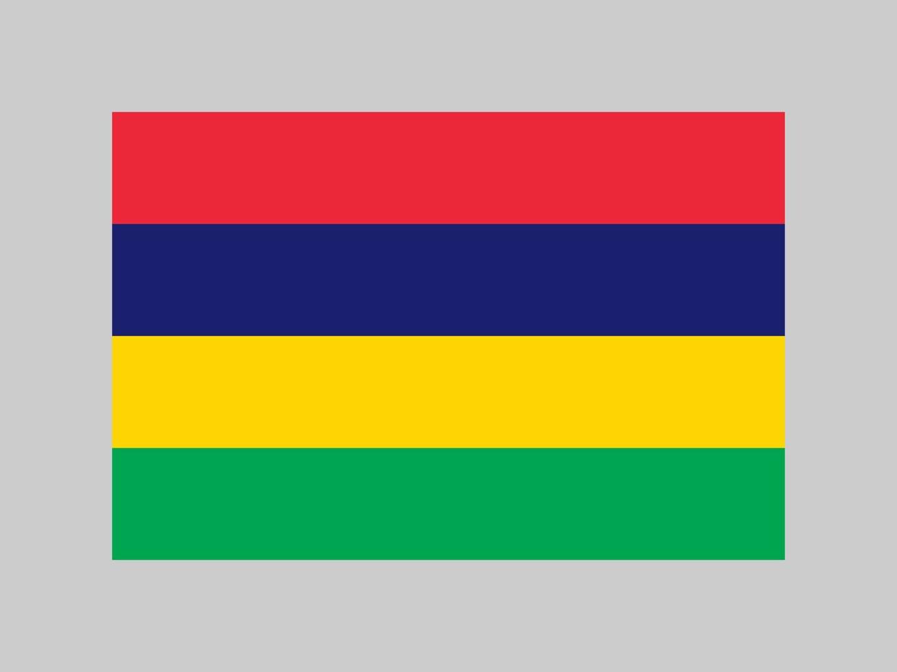Mauritius flag, official colors and proportion. Vector illustration.