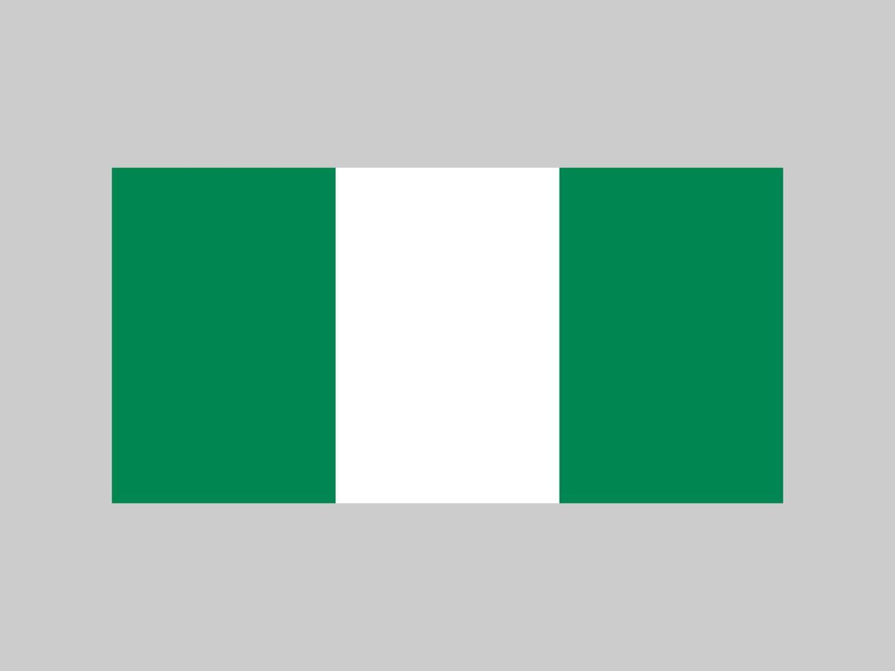 Nigeria flag, official colors and proportion. Vector illustration.