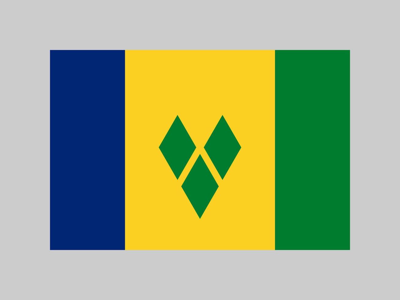bandera de san vicente y las granadinas, colores oficiales y proporciones. ilustración vectorial vector