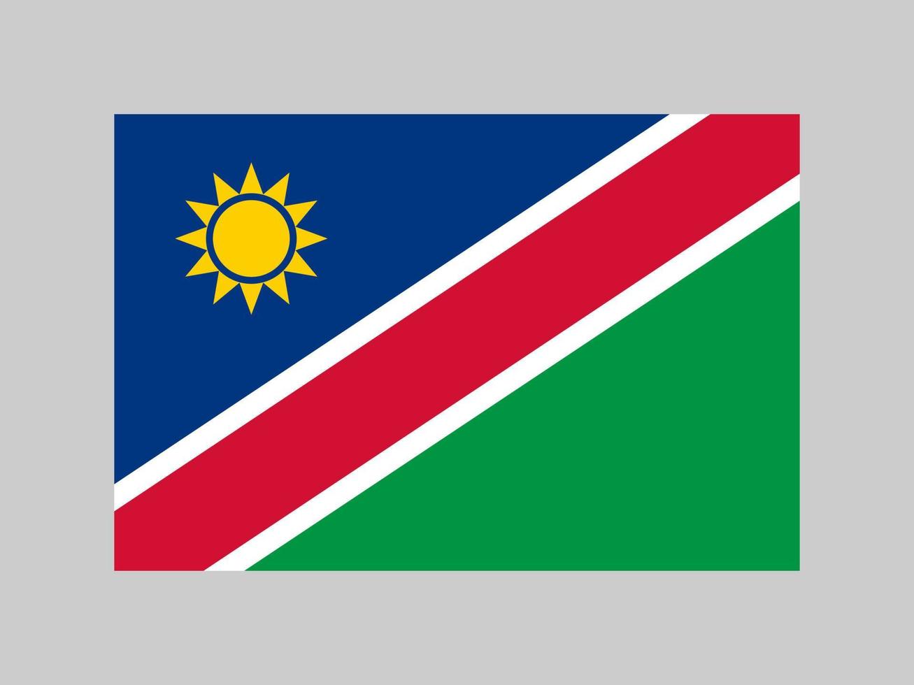 Namibia flag, official colors and proportion. Vector illustration.