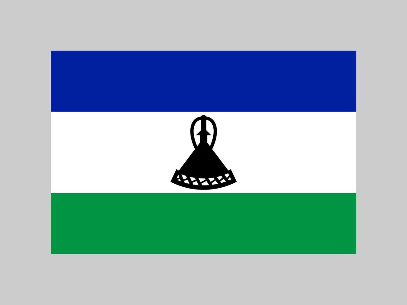 Lesotho flag, official colors and proportion. Vector illustration.