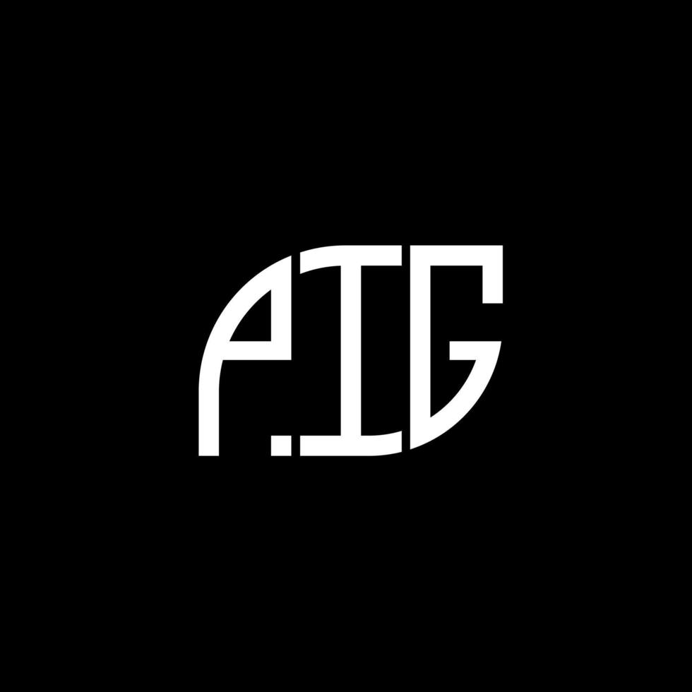 PIG letter logo design on black background.PIG creative initials letter logo concept.PIG vector letter design.