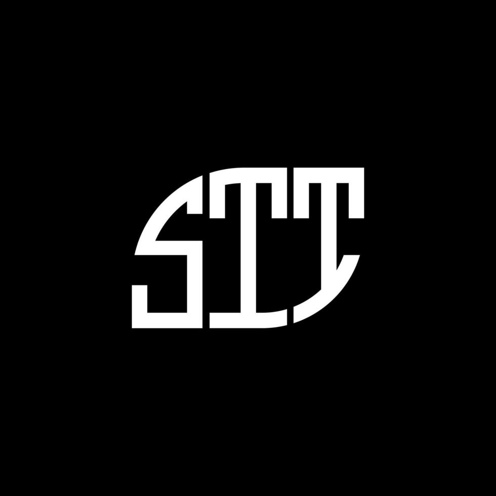 . diseño de letras stt. diseño de logotipo de letras stt sobre fondo negro. concepto de logotipo de letra de iniciales creativas stt. diseño de letras stt. diseño de logotipo de letras stt sobre fondo negro. s vector