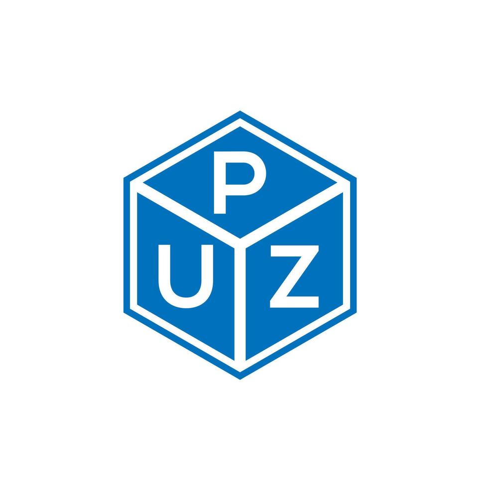 diseño de logotipo de letra puz sobre fondo negro. concepto de logotipo de letra inicial creativa puz. diseño de letras puz. vector