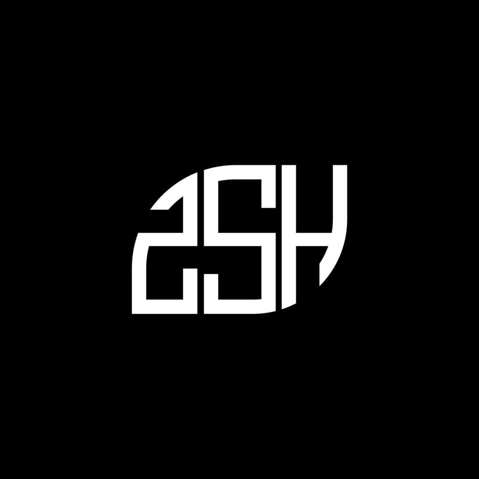 diseño del logotipo de la letra zsh sobre fondo negro. concepto de logotipo de letra de iniciales creativas zsh. diseño de letras zsh. vector