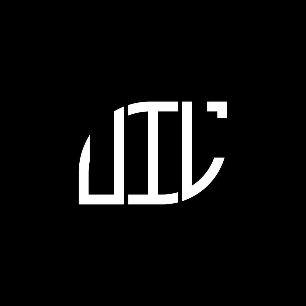 diseño de logotipo de letra uil sobre fondo negro. uil concepto creativo del logotipo de la letra inicial. diseño de letras uil. vector