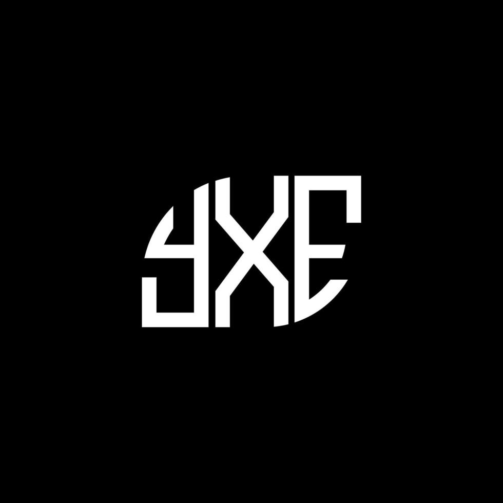 YXE letter logo design on black background. YXE creative initials letter logo concept. YXE letter design. vector