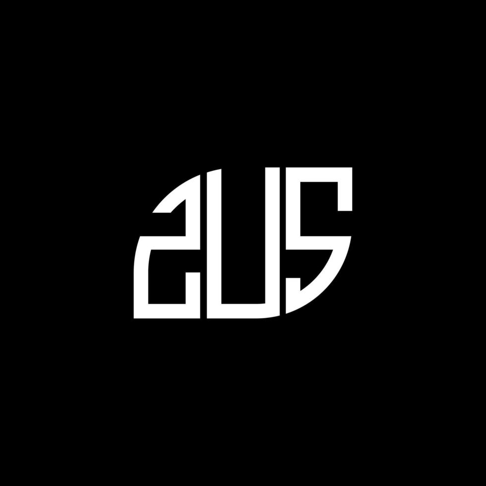 ZUS letter logo design on black background. ZUS creative initials letter logo concept. ZUS letter design. vector
