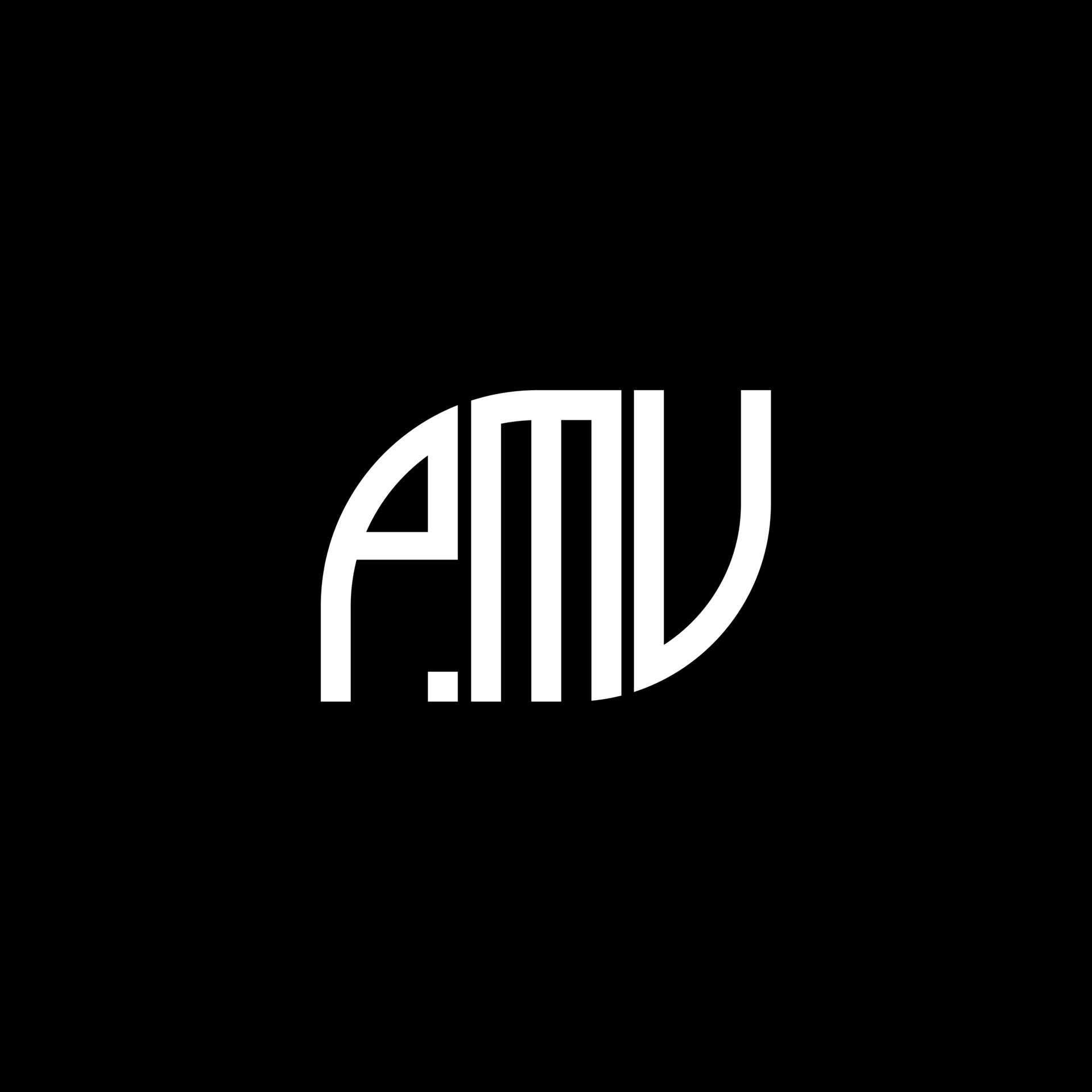 PMV letter logo design on black background.PMV creative initials letter