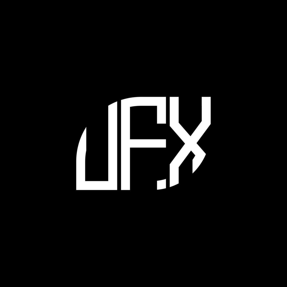 UFX letter logo design on black background. UFX creative initials letter logo concept. UFX letter design. vector