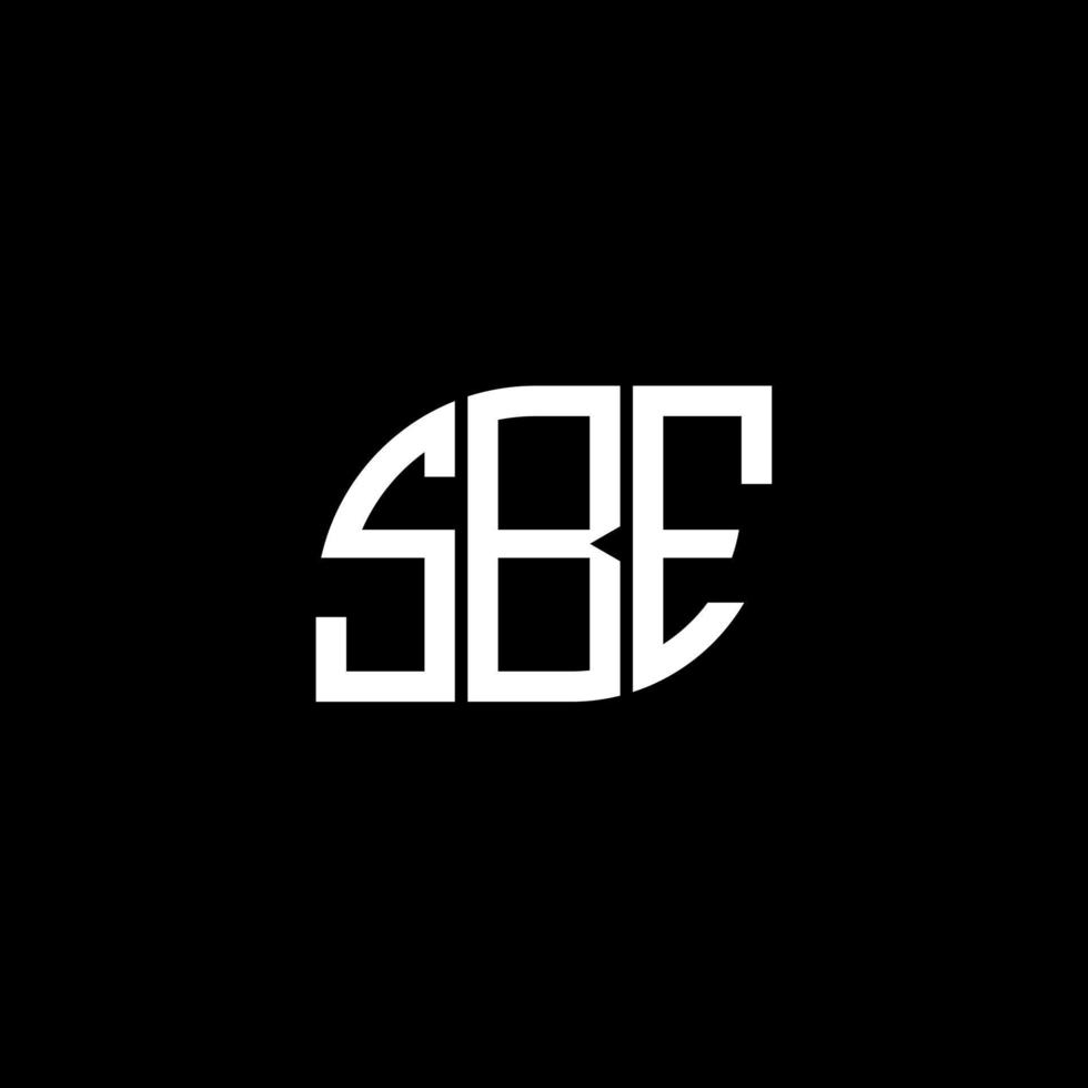 diseño de logotipo de letra sbe sobre fondo negro. Concepto de logotipo de letra de iniciales creativas sbe. diseño de letra sbe. vector