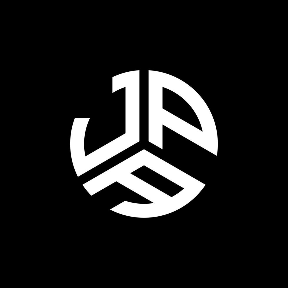diseño de logotipo de letra jpa sobre fondo negro. concepto de logotipo de letra de iniciales creativas jpa. diseño de letras jpa. vector