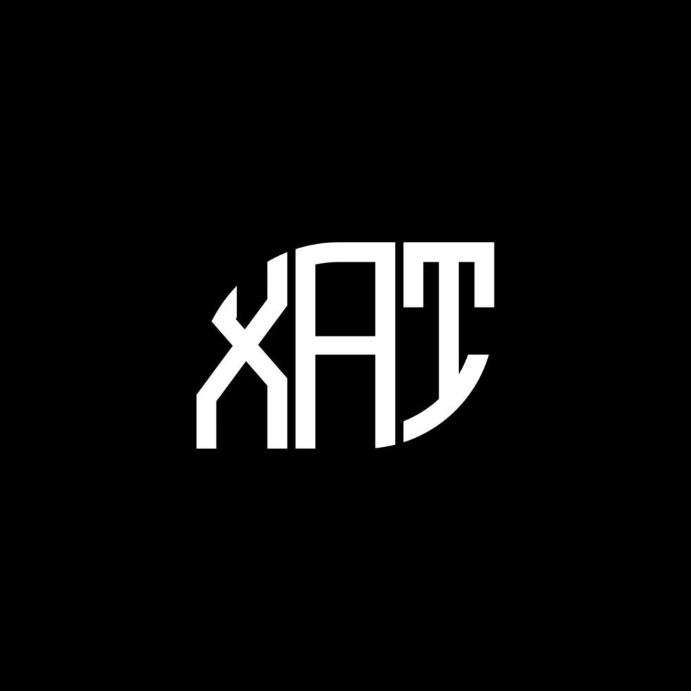 diseño de letras xat. diseño de logotipo de letras xat sobre fondo negro. concepto de logotipo de letra de iniciales creativas xat. diseño de letras xat. diseño de logotipo de letras xat sobre fondo negro. X vector