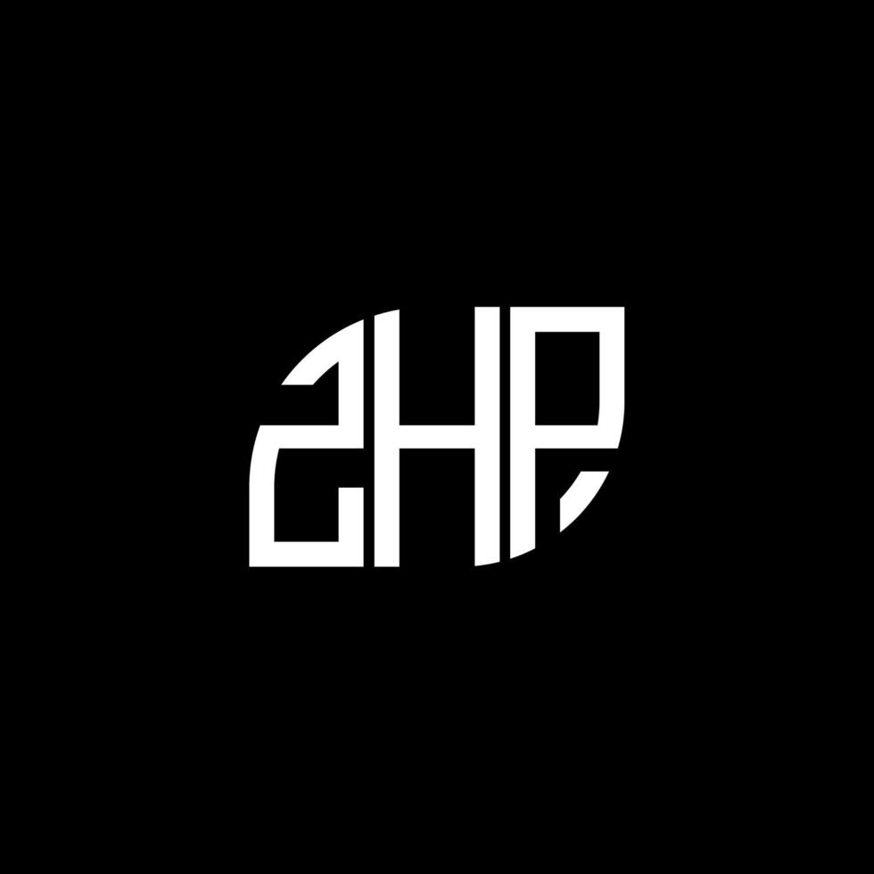 diseño del logotipo de la letra zhp sobre fondo negro. Concepto de logotipo de letra de iniciales creativas de zhp. diseño de letras zhp. vector