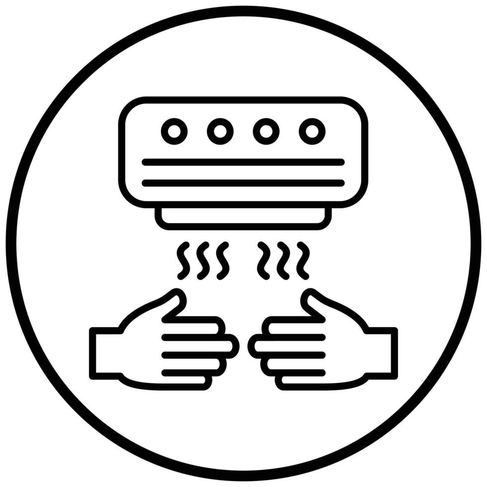 estilo de icono de secador de manos vector