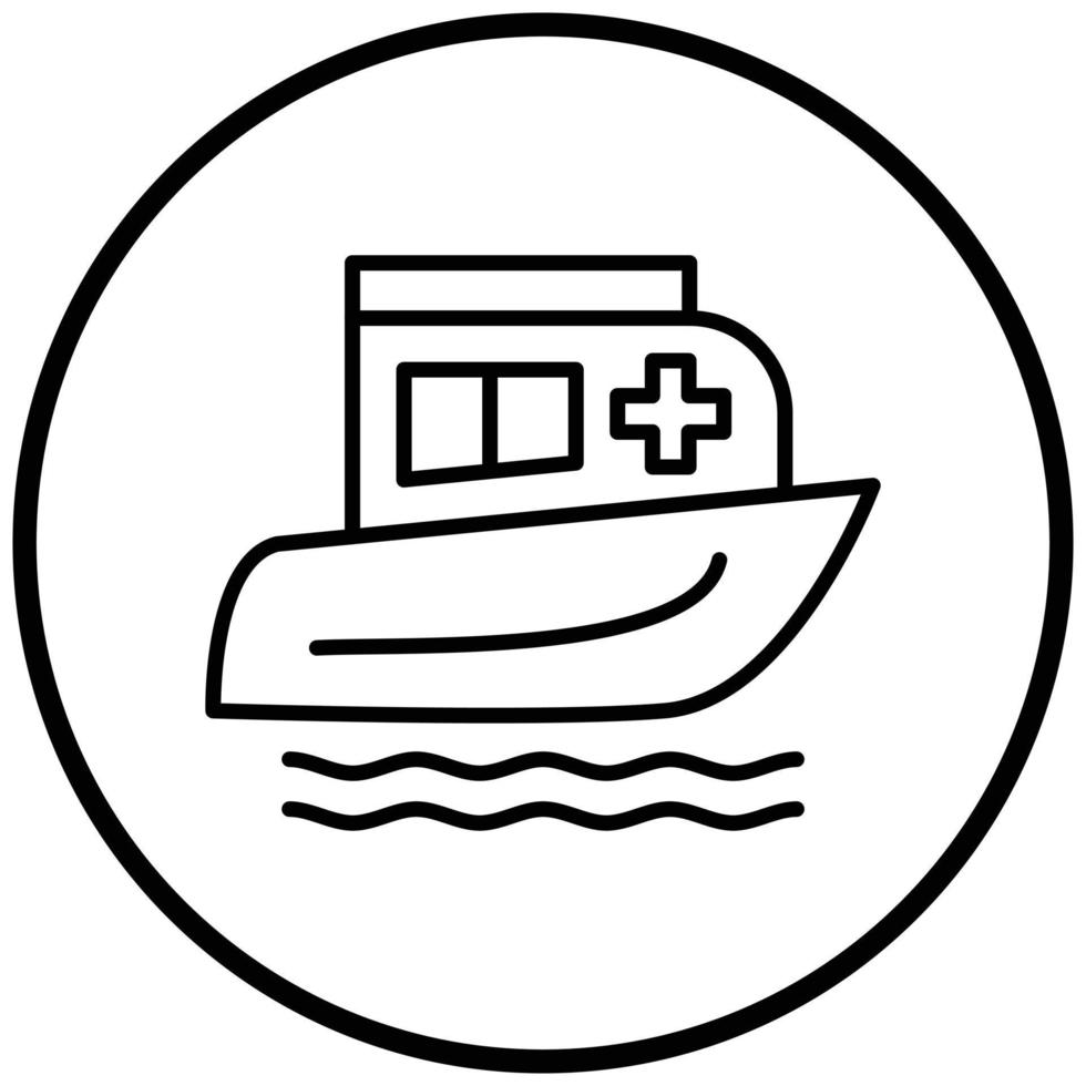 Rescue Boat Icon Style vector