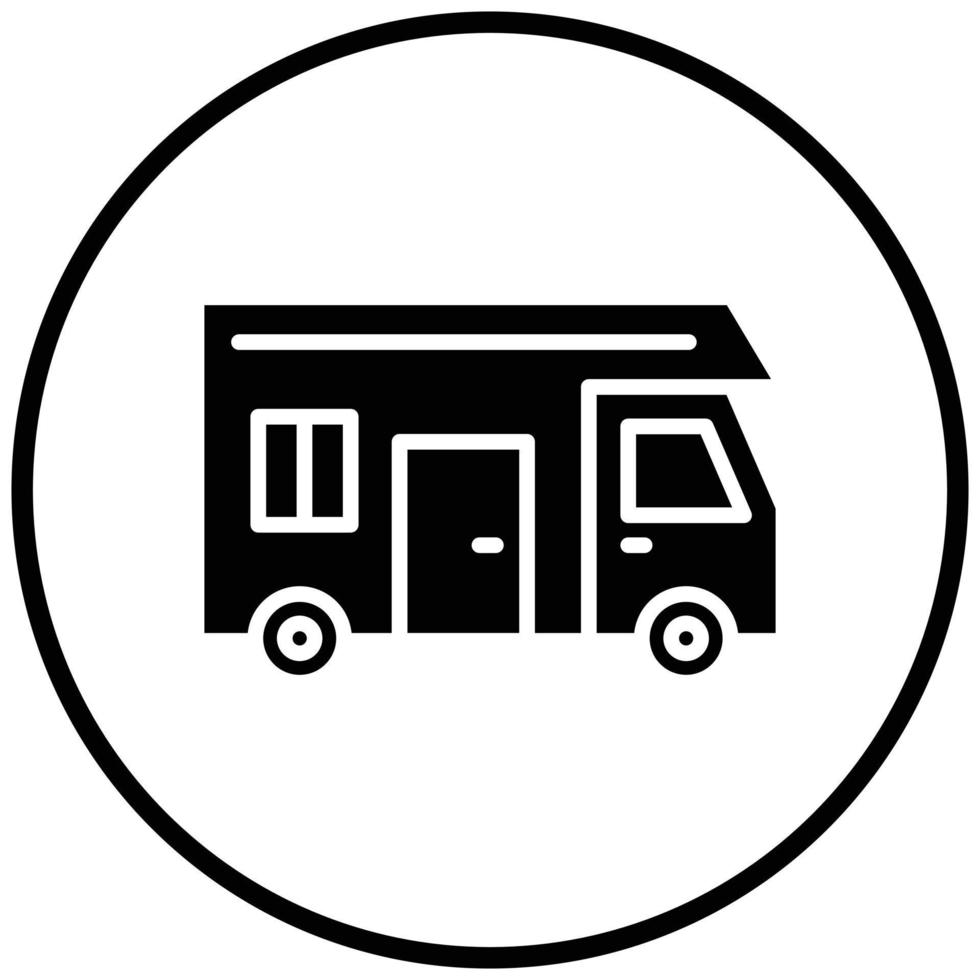 estilo de icono de autocaravana vector