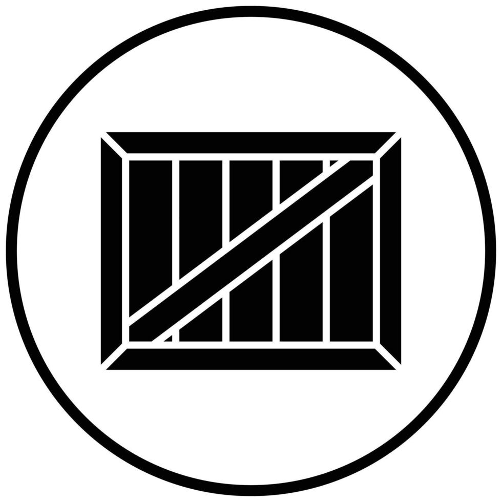Wooden Box Icon Style vector