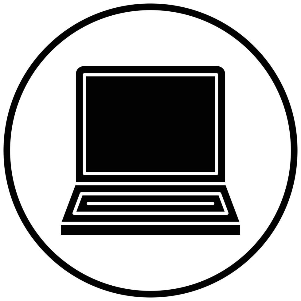 estilo de icono de computadora portátil vector