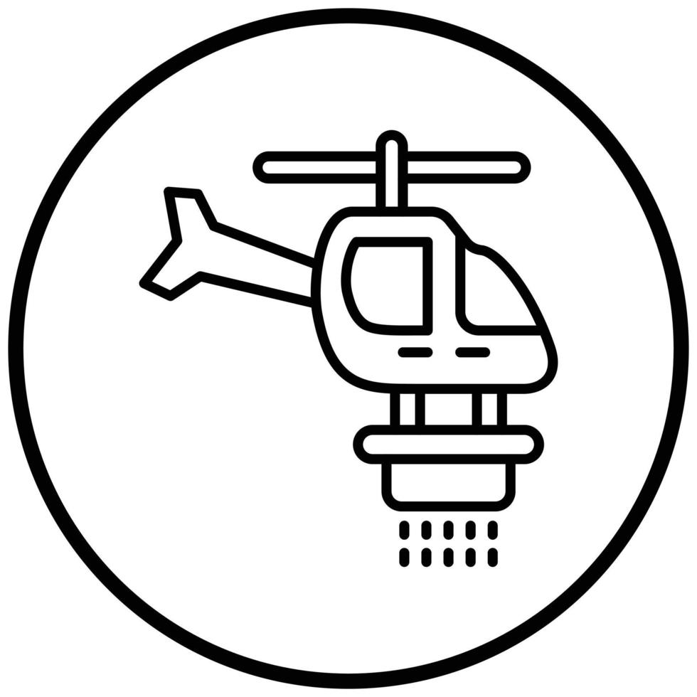 estilo de icono de helicóptero de bombero vector