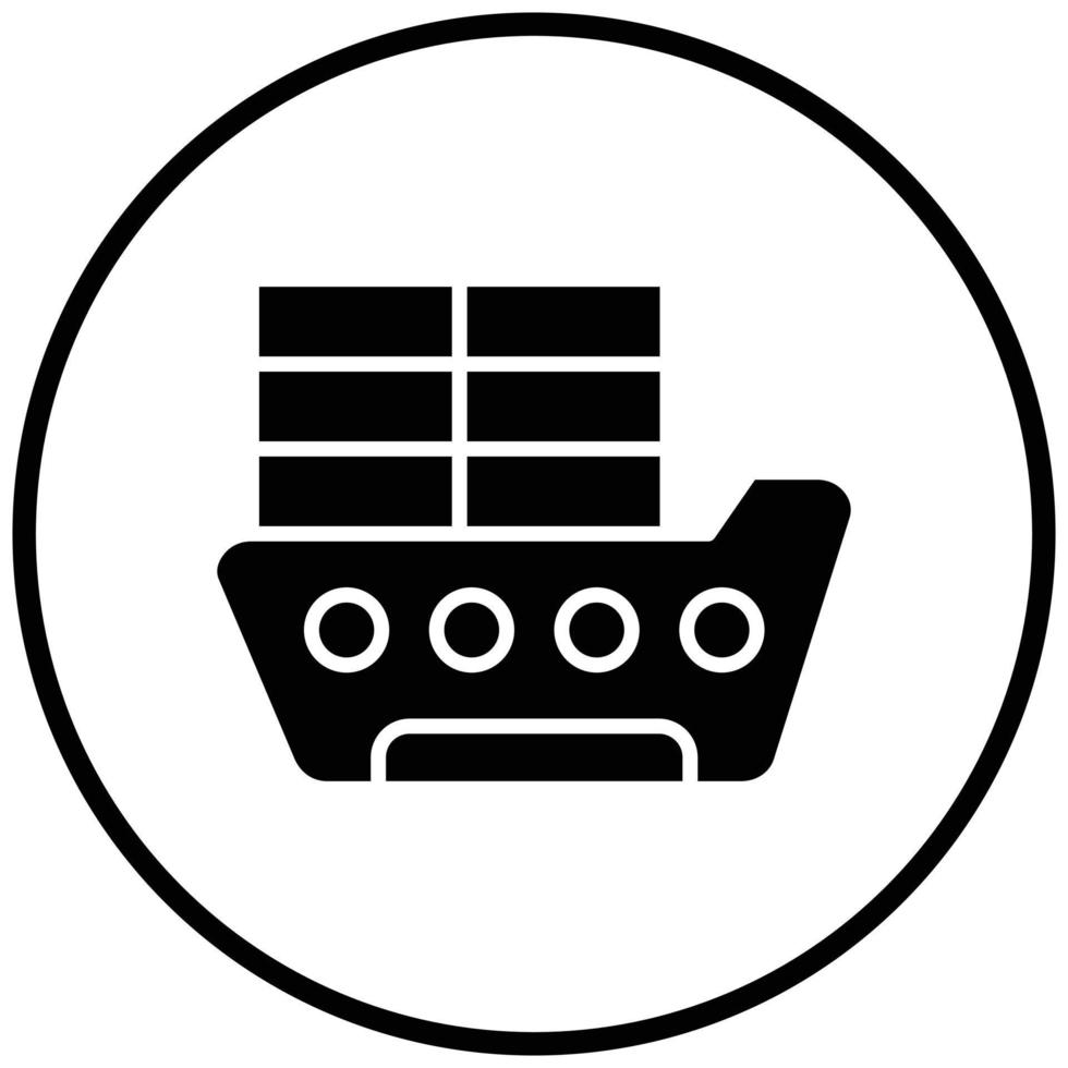 estilo de icono de barco de carga vector