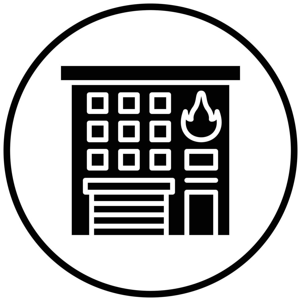 Fire Station Icon Style vector